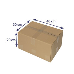 Caisse carton double cannelure 40x30x20cm