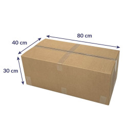Caisse carton double cannelure 80x40x32cm