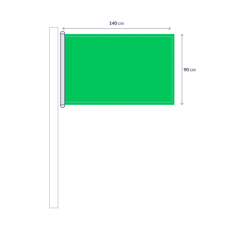 Custom flag with standard sizes from 11,18 € excl. VAT