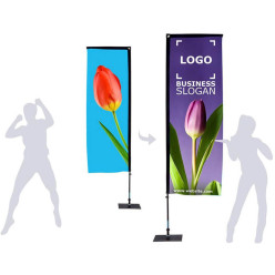 Oriflamme Rectangle - 3 tailles - 7 pieds - Recto/Verso