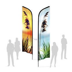 Oriflamme Haute Résistance - 3 tailles grand format - Pied ultra stable - Recto/Verso