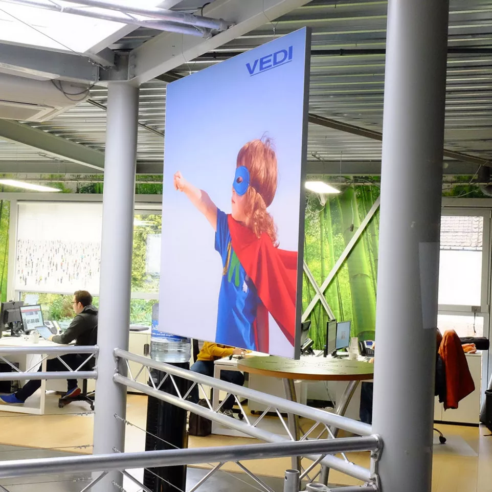 Double-sided hanging textile frame...