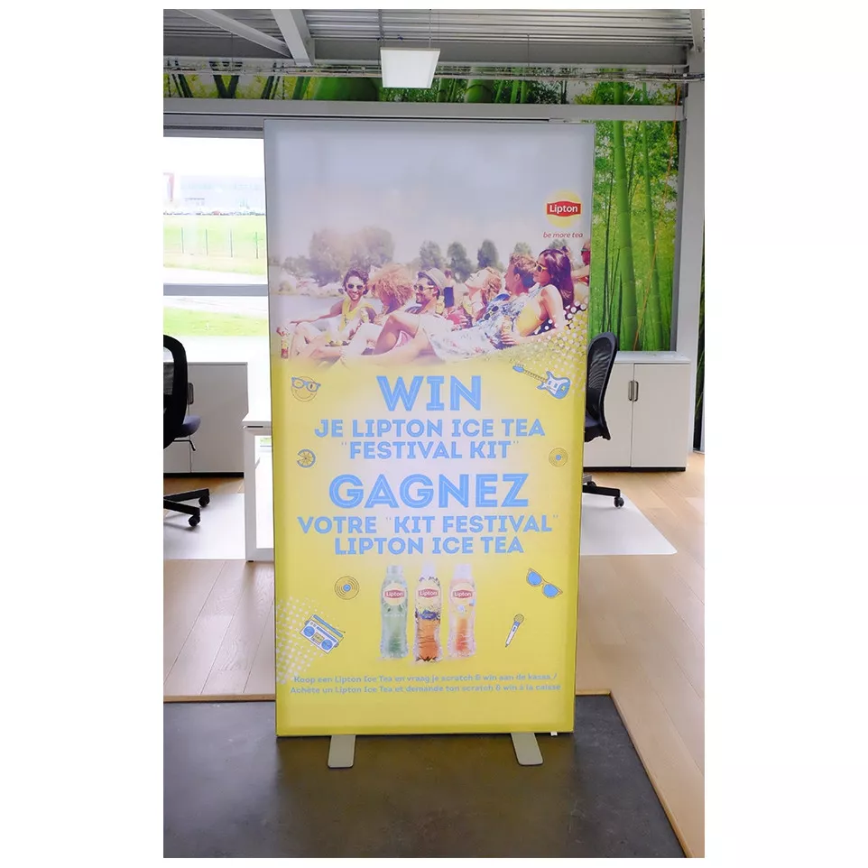 Freestanding double-sided textile...