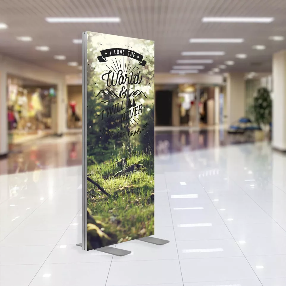 Freestanding double-sided textile...