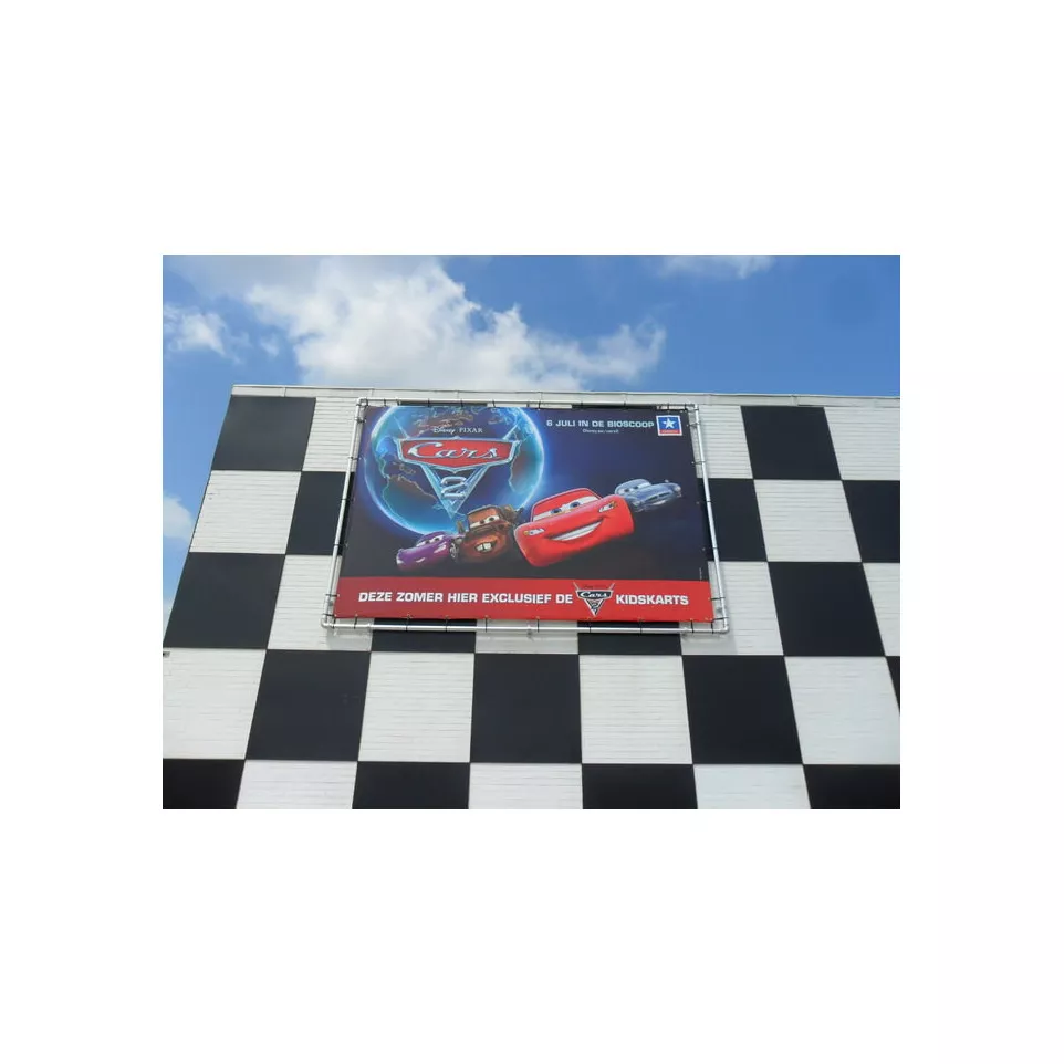 Bedrukte geveldekzeil