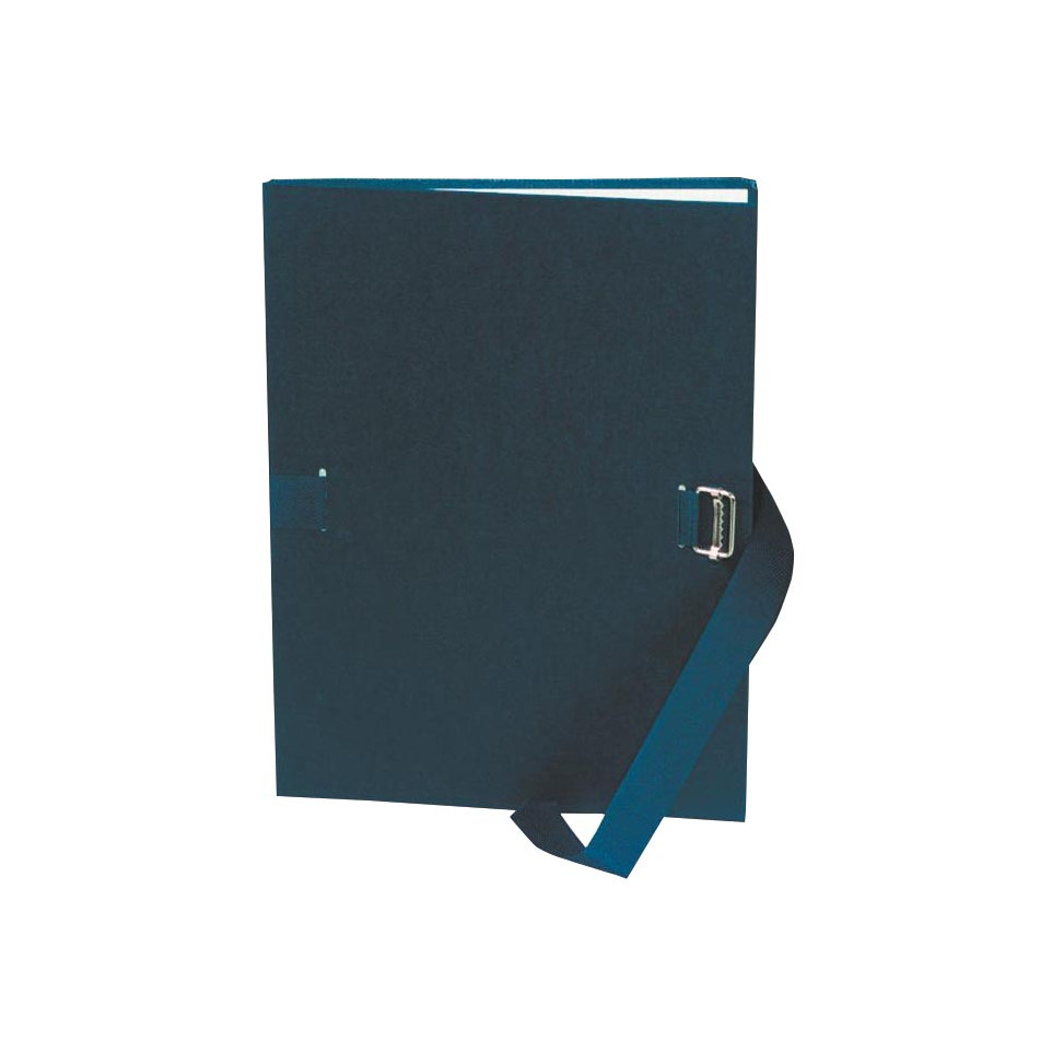 Chemise à Dos Extensible Exacompta - Format A4, 24x32 Cm, Bleu Foncé, Sangle De Fermeture, Capacité 1000 Feuilles