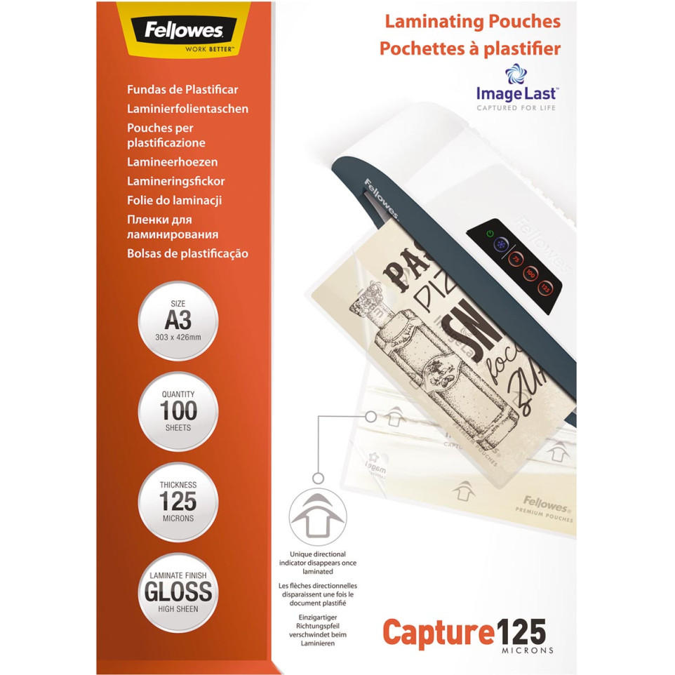 Fellowes 25 pochettes de plastification Leitz premium laminating pouches ilam 