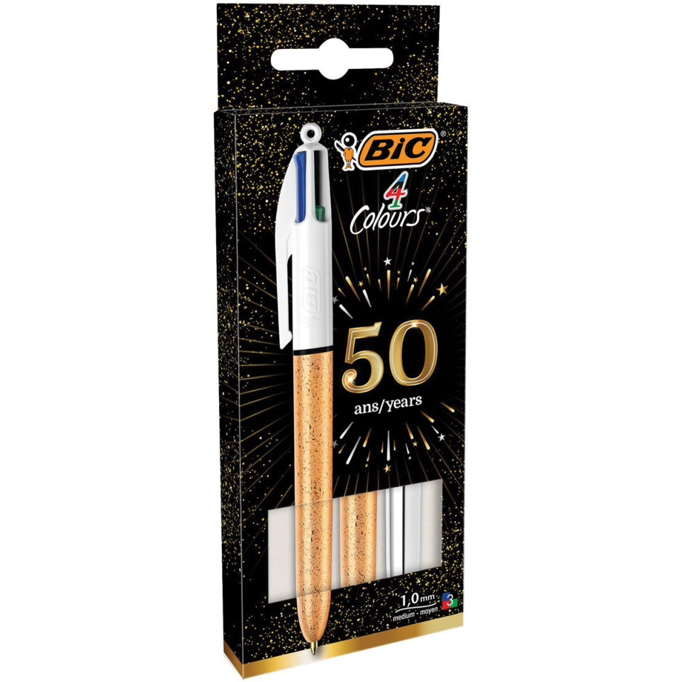 BIC BIC Clic Stic Bleu Stylo à bille rétractable avec clip Moyen 50 pièce s 