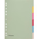 Pergamy tabbladen ft A4, 11-gaatsperforatie, karton, geassorteerde pastelkleuren, 6 tabs