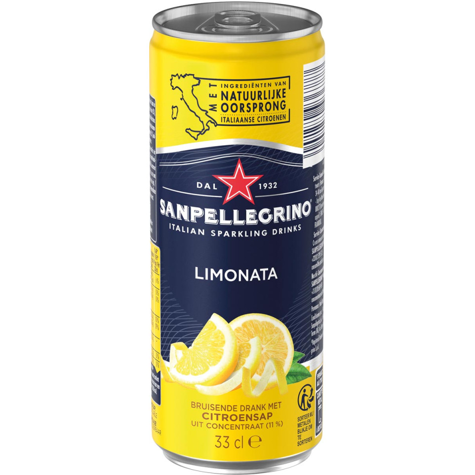 San Pellegrino limonade limonata, canette sleek de 33 cl, paquet de 6 ...