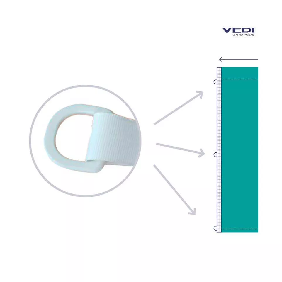 Double-sided flag for pole with bracket above