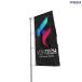 Double-sided flag for pole with bracket above