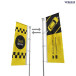Double-sided flag for pole with bracket above