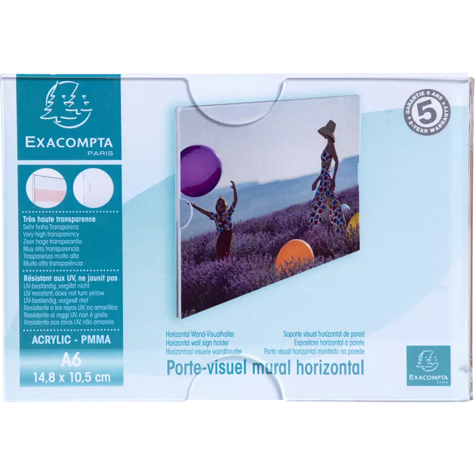 Porte visuel mural horizontal A6/ Pce
