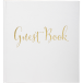 Gastenboek 140p goud- 21x19cm Engels wit/ St.
