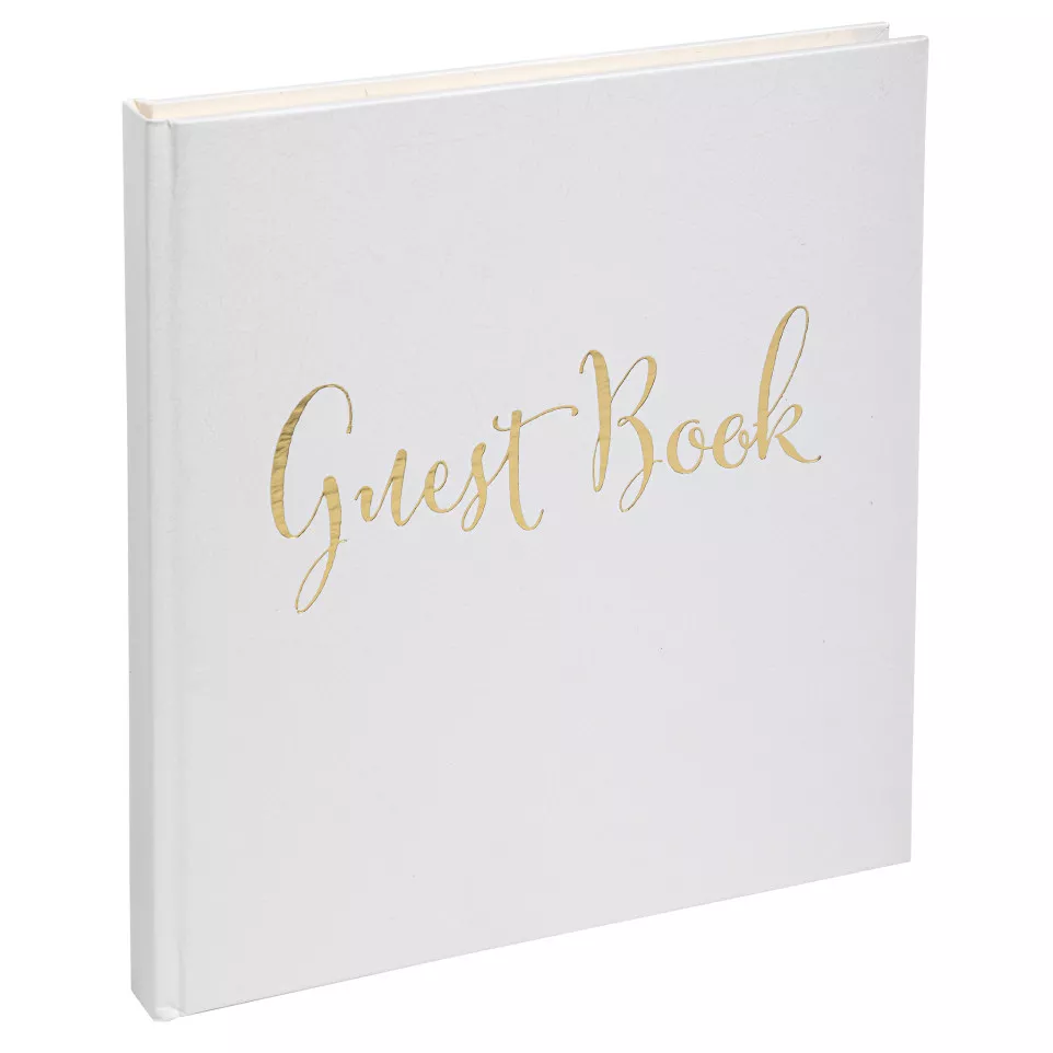 Gastenboek 140p goud- 21x19cm Engels...