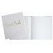 Gastenboek 140p goud- 21x19cm Engels wit/ St.