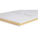 Gastenboek 140p goud- 21x19cm Engels wit/ St.