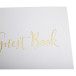 Gastenboek 140p goud- 21x19cm Engels wit/ St.