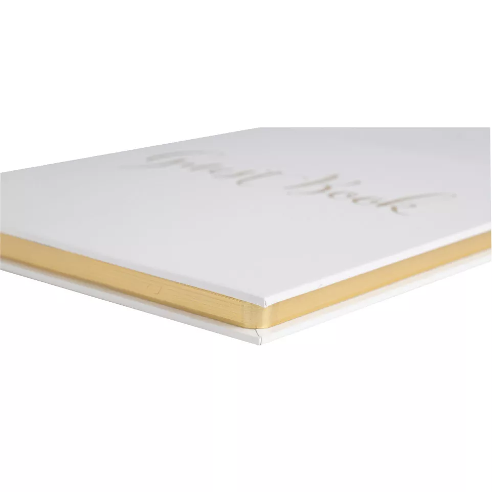 Gastenboek 140p goud- 21x19cm Engels...
