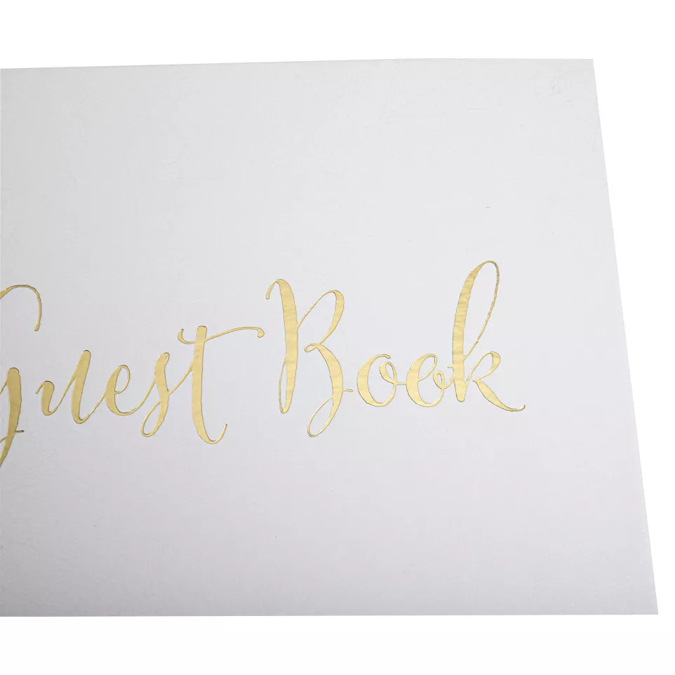 Gastenboek 140p goud- 21x19cm Engels...