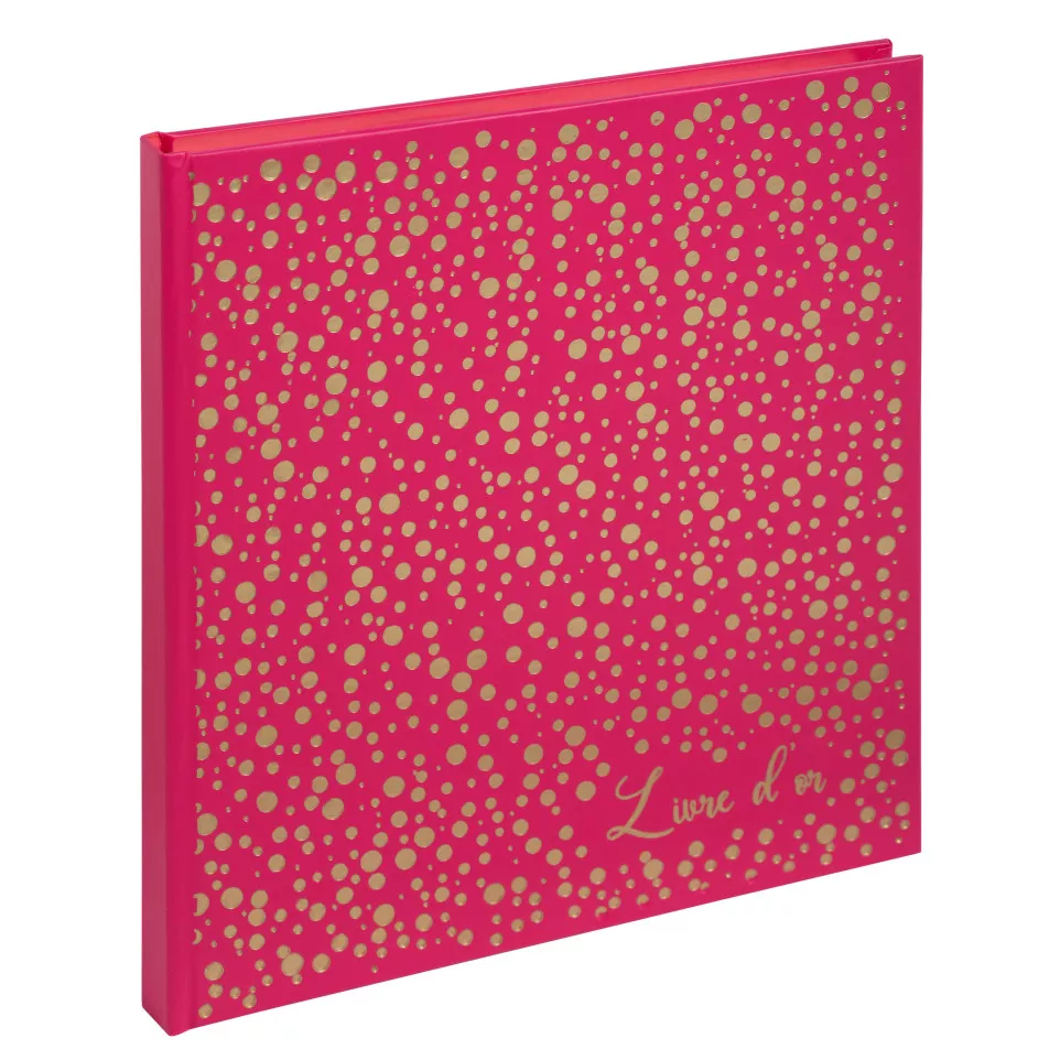Gastenboek 140p goud- 21x19 Plum...