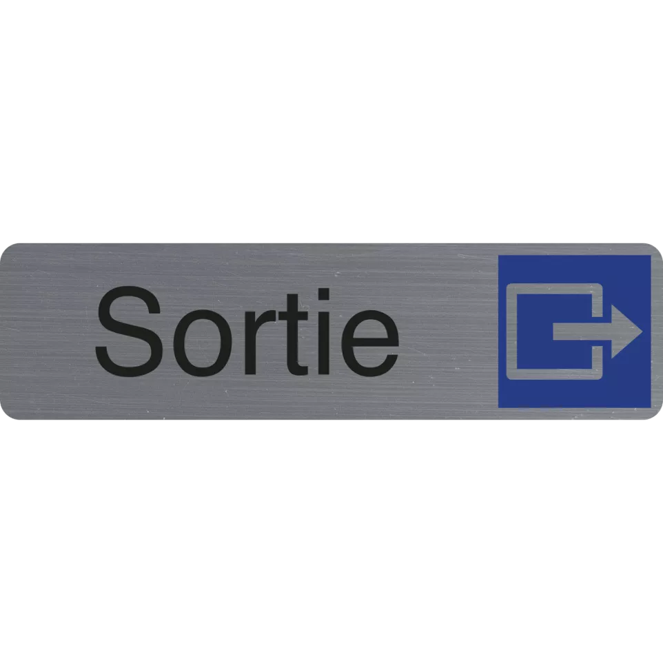 Sign adhesive aluminium effect Exit...