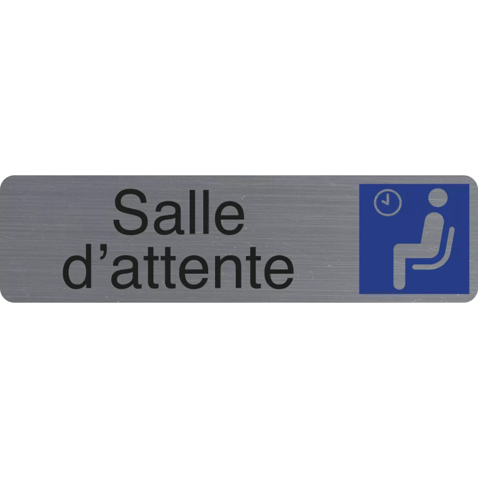 Plaque  adhésive Salle d'attente FR-/...
