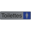 Sign adhesive aluminium effect Toilets women 16.5 x 4.4 cm/ Pc.