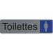 Sign adhesive aluminium effect Toilets women 16.5 x 4.4 cm/ Pc.