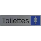 Sign adhesive aluminium effect Toilets women 16.5 x 4.4 cm/ Pc.