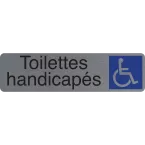 Sign adhesive aluminium effect Disabled toilets 16.5 x 4.4 cm/ Pc.