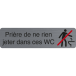 Plaque rien jeter dans ces wc FR-/ Pce