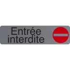 Sign adhesive aluminium effect No entry 16.5 x 4.4 cm/ Pc.