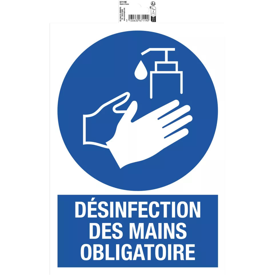 Pann. Adh. désinfect-ion obligatoire...