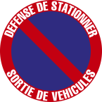 Défense de stationner 20 cm...