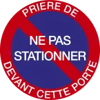 Verboden te parkeren- bord voor 20 cm FR/ St.