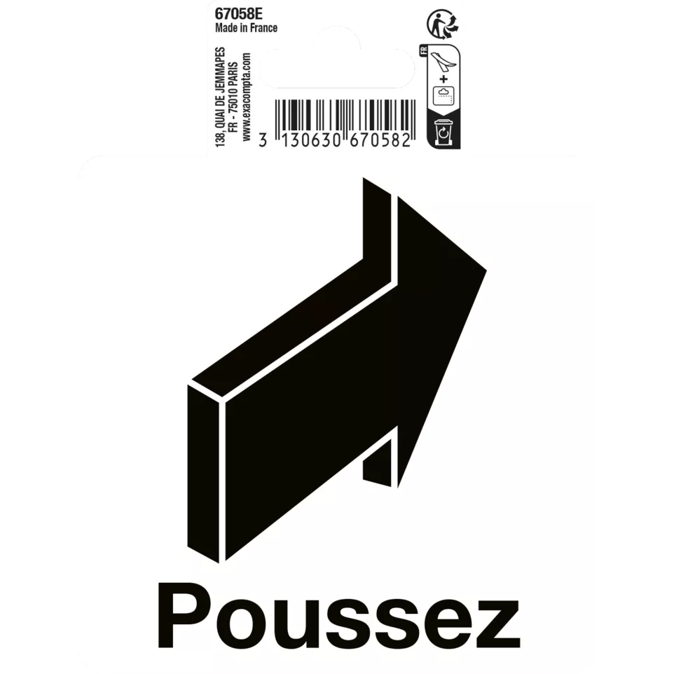 Adhesive vinyl pictogram Arrow push...