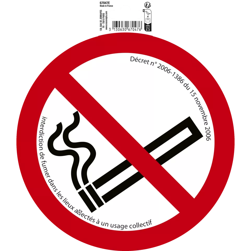 Adhesive vinyl pictogram No smoking...