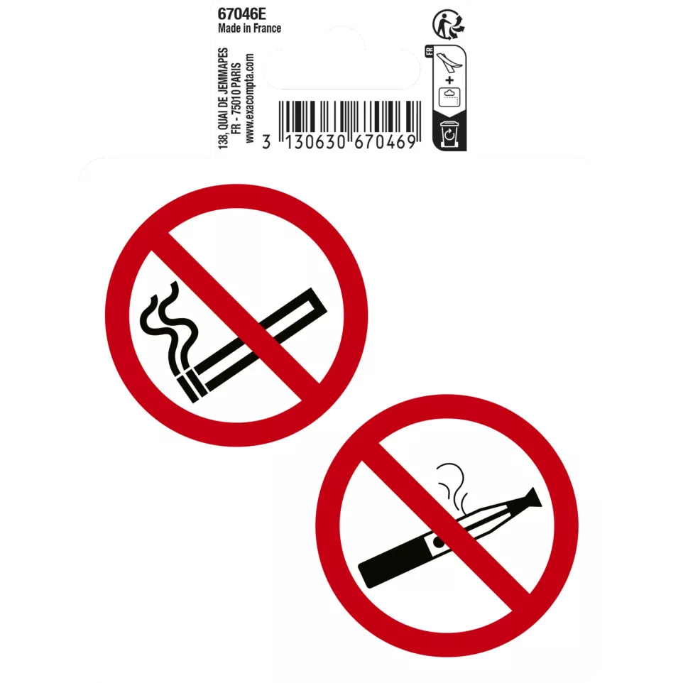 Adhesive vinyl pictogram No smoking...