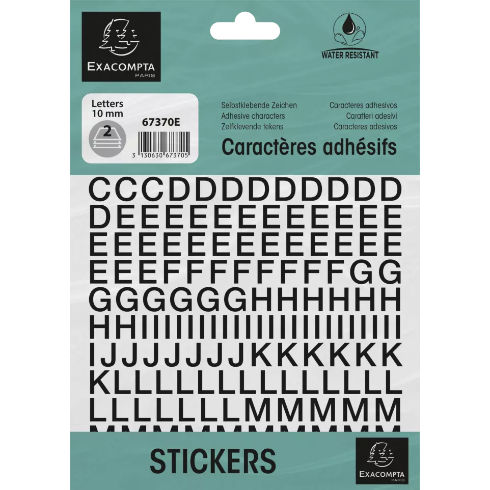  Zelfklevende letters (10mm) zwart-/ St.