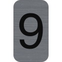 Sign adhesive aluminium effect Number 9 2.5x4.4 cm/ Pc.