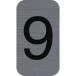 Sign adhesive aluminium effect Number 9 2.5x4.4 cm/ Pc.