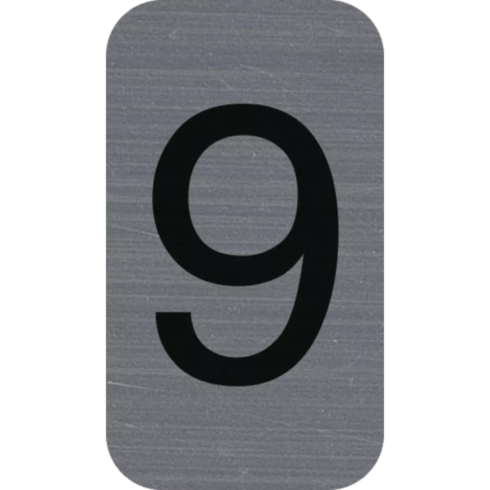 Sign adhesive aluminium effect Number...