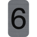 Plaque adhésive imitation Aluminium Chiffre 6 2,5x4,4 cm/ Pce