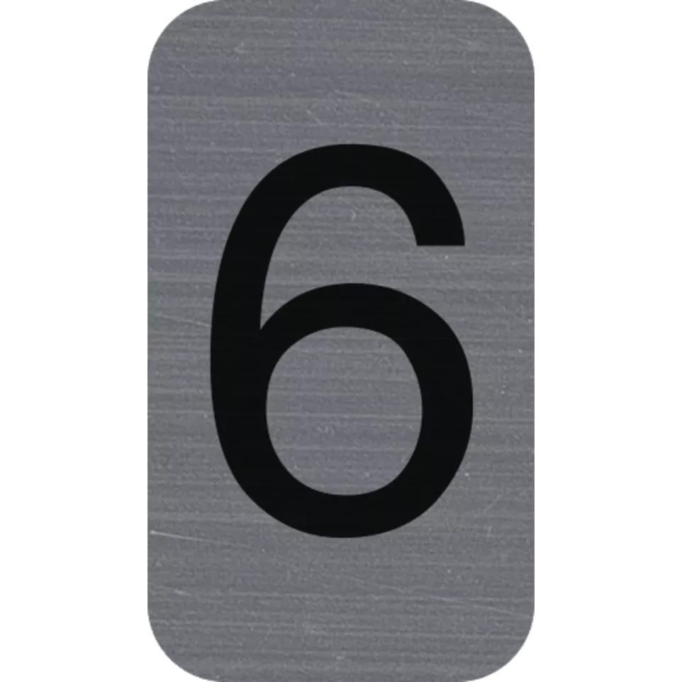 Zelfklevend deurbordje Nummer 6-/ St.