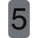 Plaque adhésive imitation Aluminium Chiffre 5 2,5x4,4 cm/ Pce