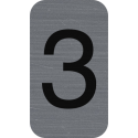 Sign adhesive aluminium effect Number 3 2.5x4.4 cm/ Pc.