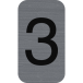 Plaque adhésive imitation Aluminium Chiffre 3 2,5x4,4 cm/ Pce