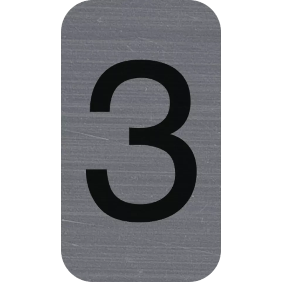 Sign adhesive aluminium effect Number...